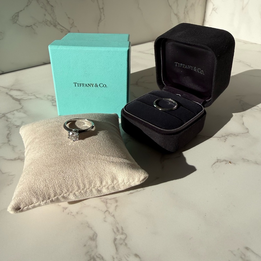 Tiffany & Co. Silver Ring with Sparkling Gemstone